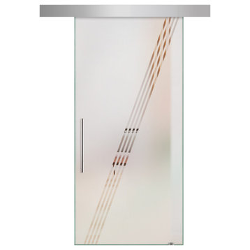 Sliding Glass Door With Elegant Design ALU100, 24"x84", T-Handle Bars