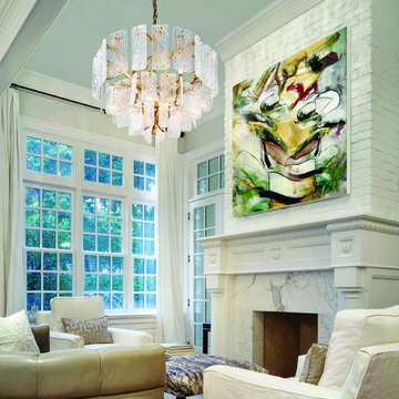 Piemonte 8-Light Chandelier in Royal Gold Finish with a Handmade Clear Glass Sha