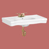 Console Sinks Bone China Belle Epoque Sink Only 4 Spindle Legs, White