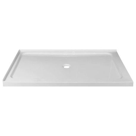 Fine Fixtures Double Threshold Acrylic Shower Base, 60 X 36, Left Hand