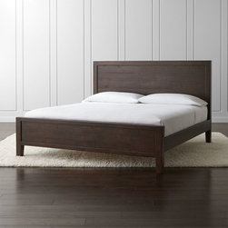 Crate&Barrel - Morris Chocolate Brown King Bed - Panel Beds