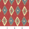 Red, Blue and Beige, Diamond Southwest Style Upholstery Fabric By The Yard