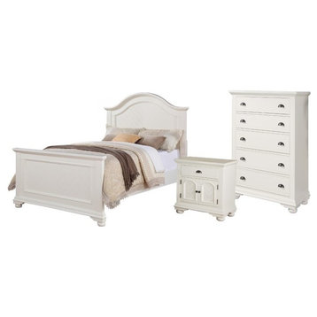 Picket House Furnishings Addison 3 Piece Full Bedroom Set in White