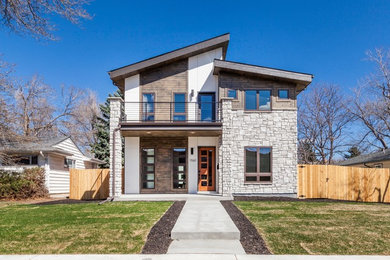 Transitional exterior home idea in Denver