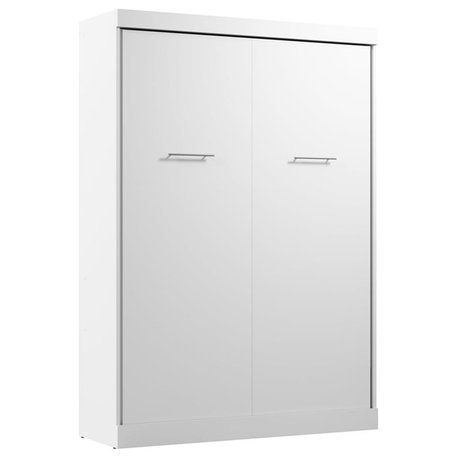 Bestar Nebula 59W Contemporary Engineered Wood Full Wall Bed in White