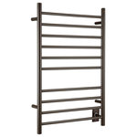 Ancona - Novara Dual 10-Bar Wall Mount Towel Warmer, Oil Rubbed Bronze - Crafted in high-quality stainless steel with a rich oil rubbed bronze finish, this versatile wall-mounted towel warmer and drying rack offers a discreet hardwire or convenient plug-in installation option. 10 rounded bars heat up in minutes and can easily accommodate several towels at once. This elegant warmer is an eco-friendly way to keep your clothes and towels dry and warm in any weather.