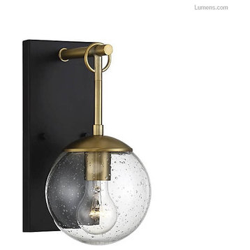 Trade Winds Campana Outdoor Wall Light in Oil Rubbed Bronze With Brass Accents