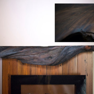 Rustic Redwood Driftwood Fireplace Mantel
