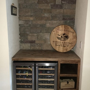 Wood Residence - Custom bar with stacked stone
