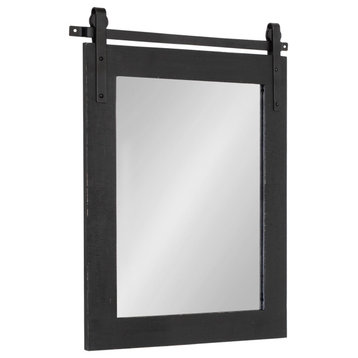 Cates Rustic Wall Mirror, Black 22x30
