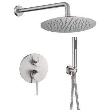10" Wall Mounted Shower System, Brushed Nickel