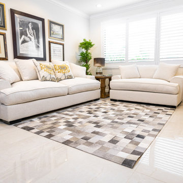 Patchwork Rug - Grey - Squares
