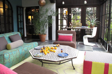 Mid-sized eclectic slate floor sunroom photo in San Francisco