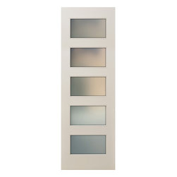ANDERSON - 96" 5 LITE WHITE PRIMED INTERIOR DOOR WITH WHITE LAMINATE GLASS (1-3/4") - Interior Doors