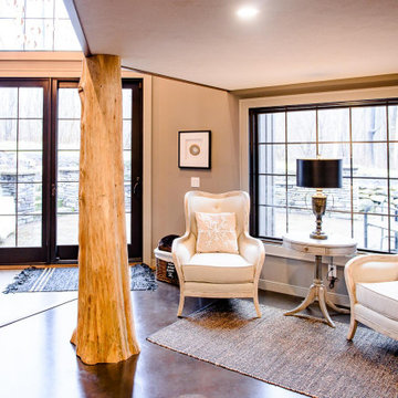 Modern Rustic Luxury Finished Basement in Richfield, Ohio