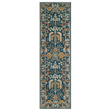 Safavieh Antiquity Collection AT64 Rug, Dark Blue/Multi, 2'3"x12'