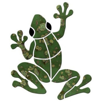 Small Frog Ceramic Swimming Pool Mosaic 6", Green