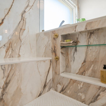 Custom Marble Shower Niche & Bench