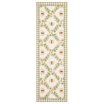 Safavieh Chelsea Collection HK55 Rug, Ivory/Green, 2'6"x8'
