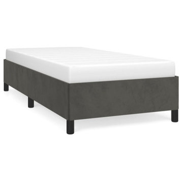 vidaXL Bed Frame Upholstered Platform Bed Dark Gray 39.4"x74.8" Twin Velvet