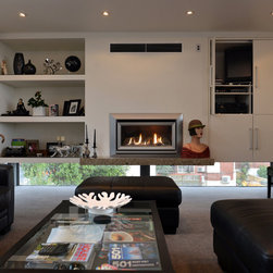 Case Study: Apartment-inspired three level home - Indoor Fireplaces