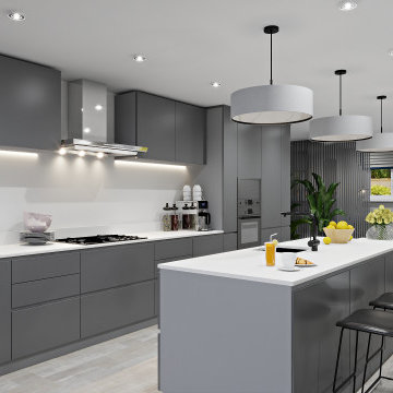 Design Project of the Living Room and Teenage Girl Room in a House