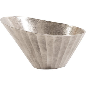 Chiseled Metal Bowl - Silver