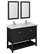 Fresca Manchester 48" Black Traditional 2-Sink Vanity Mirrors FVN2348BL-D