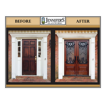 The Bethany by Jennifer's Glassworks - Solid Timber with Iron Grills