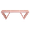 Backless Solid Wood Small Bench Modern Design 54"Lx15"Wx17"H, Light Pink