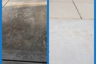 Before and After Pressure Washing a Driveway
