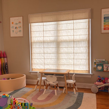 Luxury Children's Playroom with Custom Cordless Roman Shades | Mooresville NC