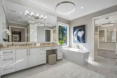 Bathroom - large contemporary bathroom idea in Miami