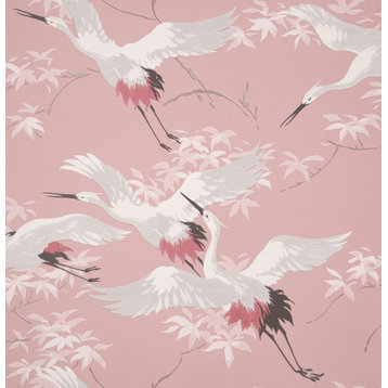 Saura Pink Cranes Wallpaper Bolt