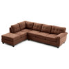 Gallant 111" W 2 Piece Microfiber L Shape Sectional Sofa, Chocolate