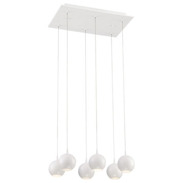 Contemporary 6-Light LED Chandelier Frosted Acrylic - 4 x 11.5 inches