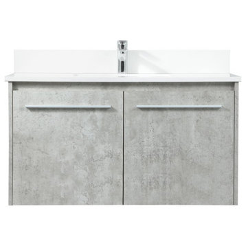 Elegant VF44536MCG-BS 36" Single Bathroom Vanity, Concrete Gray
