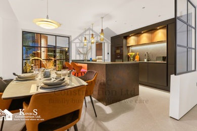 Modern dining room in London.