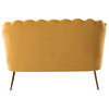 Upholstered 52" Loveseat With Tufted Back, Mustard