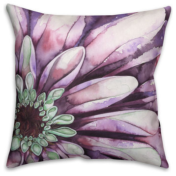 Purple Daisy Spun Poly Pillow, 18x18