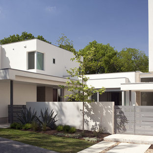 Photo of a modern home design in Austin.