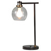 Metal Round Desk Lamp Usb Port, Bronze, 21"