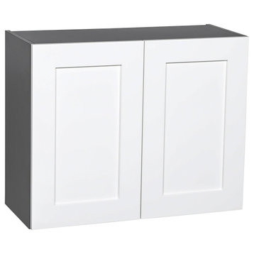 27 x 24 Wall Cabinet-Double Door-with Shaker White Matte door