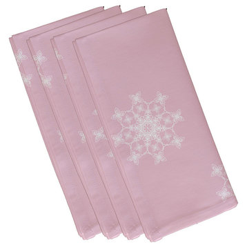 Decorative Holiday Napkin, Set of 4, Light Pink