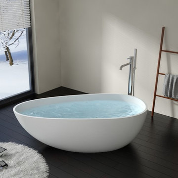 Badeloft Freestanding Bathtub 'BW-01' UPC Certified - Stone Resin Matte or Gloss