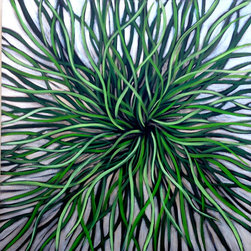 Green Metallic Grass - Paintings