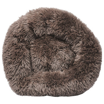 Pet Life 'Nestler' High-Grade Plush And Soft Rounded Dog Bed, Large/Brown