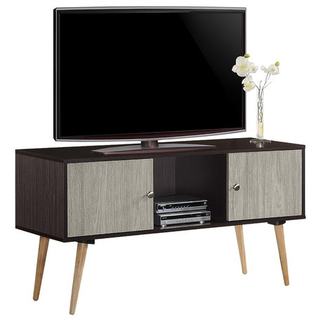 Retro Style Entertainment Unit, Choco/Gray