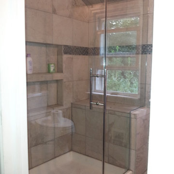 Showerguard Inline with Seater Frameless Shower Enclosure done by Exceptional Gl