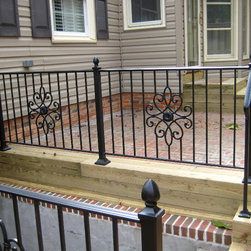 r034 Custom Iron Railings with panel design - Home Fencing And Gates